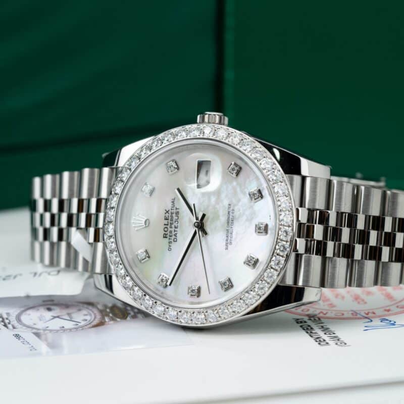 ĐỒNG HỒ ROLEX DATEJUST REP 11 MẶT SỐ MOP NIỀNG KIM CƯƠNG MOISSANITE CLEAN FACTORY