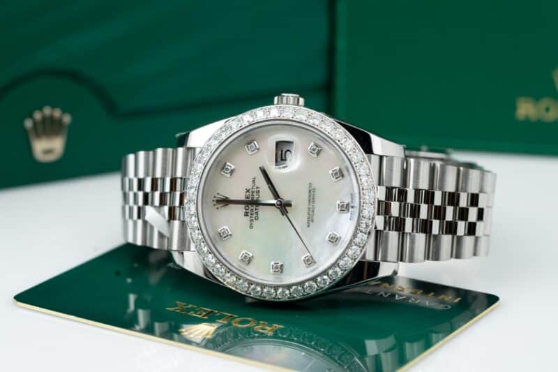ĐỒNG HỒ ROLEX DATEJUST REP 11 MẶT SỐ MOP NIỀNG KIM CƯƠNG MOISSANITE CLEAN FACTORY