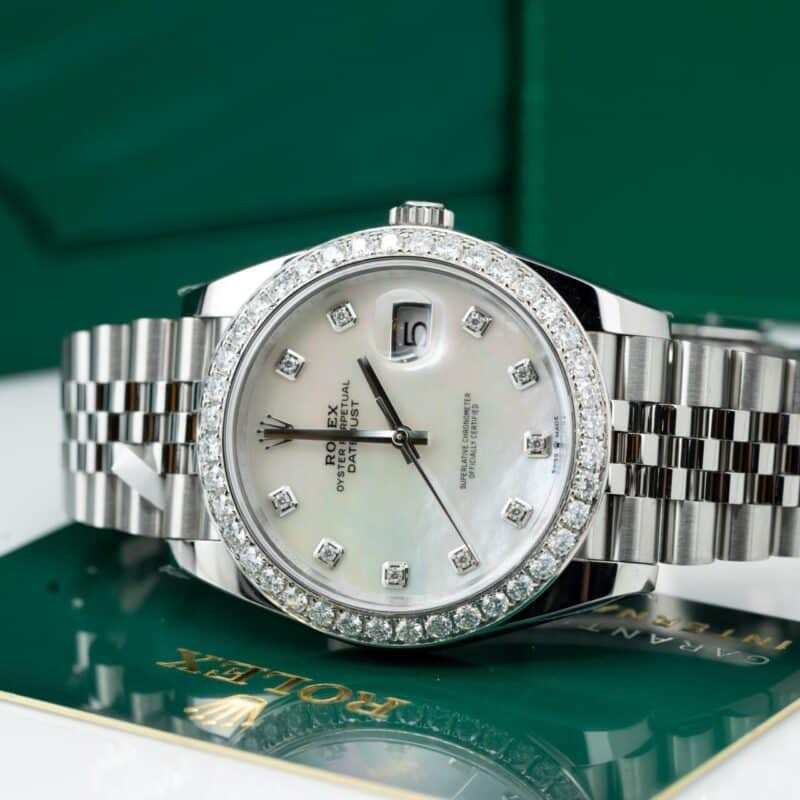 ĐỒNG HỒ ROLEX DATEJUST REP 11 MẶT SỐ MOP NIỀNG KIM CƯƠNG MOISSANITE CLEAN FACTORY