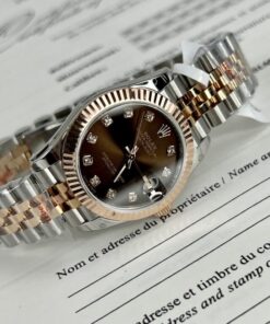 ĐỒNG HỒ ĐÔI ROLEX DATEJUST BỌC VÀNG 18K MẶT SỐ SOCOLA 31-41MM