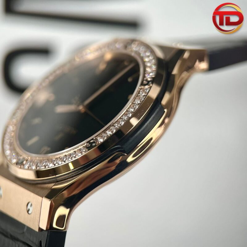 ĐỒNG HỒ HUBLOT CLASSIC FUSION SIÊU CẤP VÀNG HỒNG VIỀN ĐÍNH ĐÁ