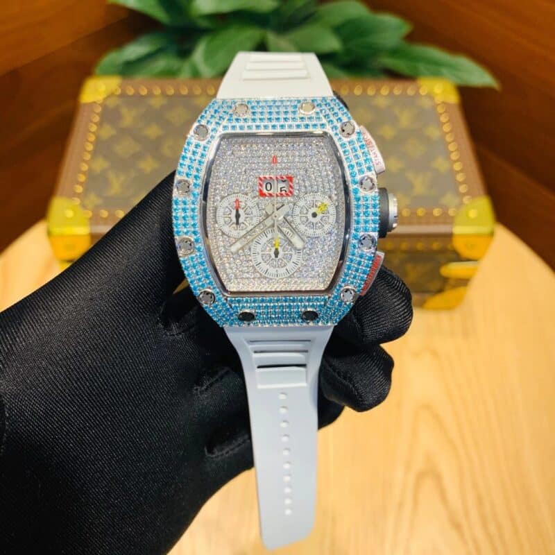 ĐỒNG HỒ RICHARD MILLE RM 011 REPLICA SIÊU CẤP CHRONOGRAPH ĐÍNH FULL ĐÁ