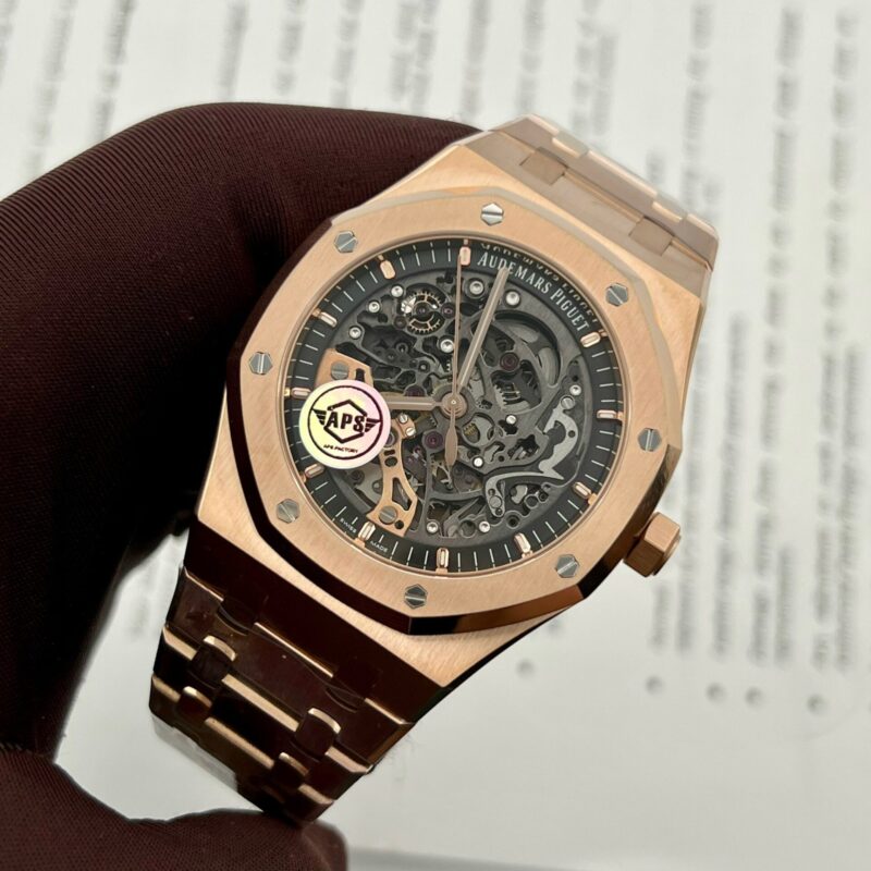 AUDEMARS PIGUET ROYAL OAK SKELETON 15407 VÀNG HỒNG REP CAO CẤP NHẤT