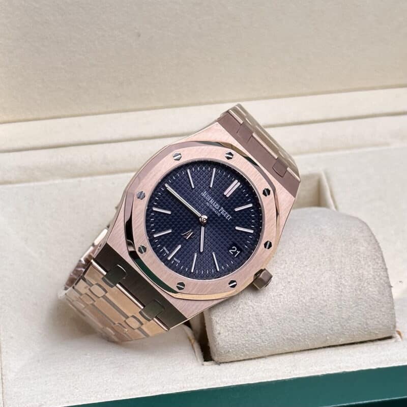 ĐỒNG HỒ AUDEMARS PIGUET ROYAK OAK JUMBO REP 11 MẶT XANH THAN VÀNG HỒNG
