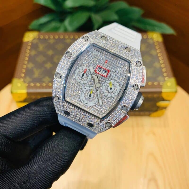ĐỒNG HỒ RICHARD MILLE RM 011 SIÊU CẤP CHRONOGRAPH ĐÍNH FULL ĐÁ