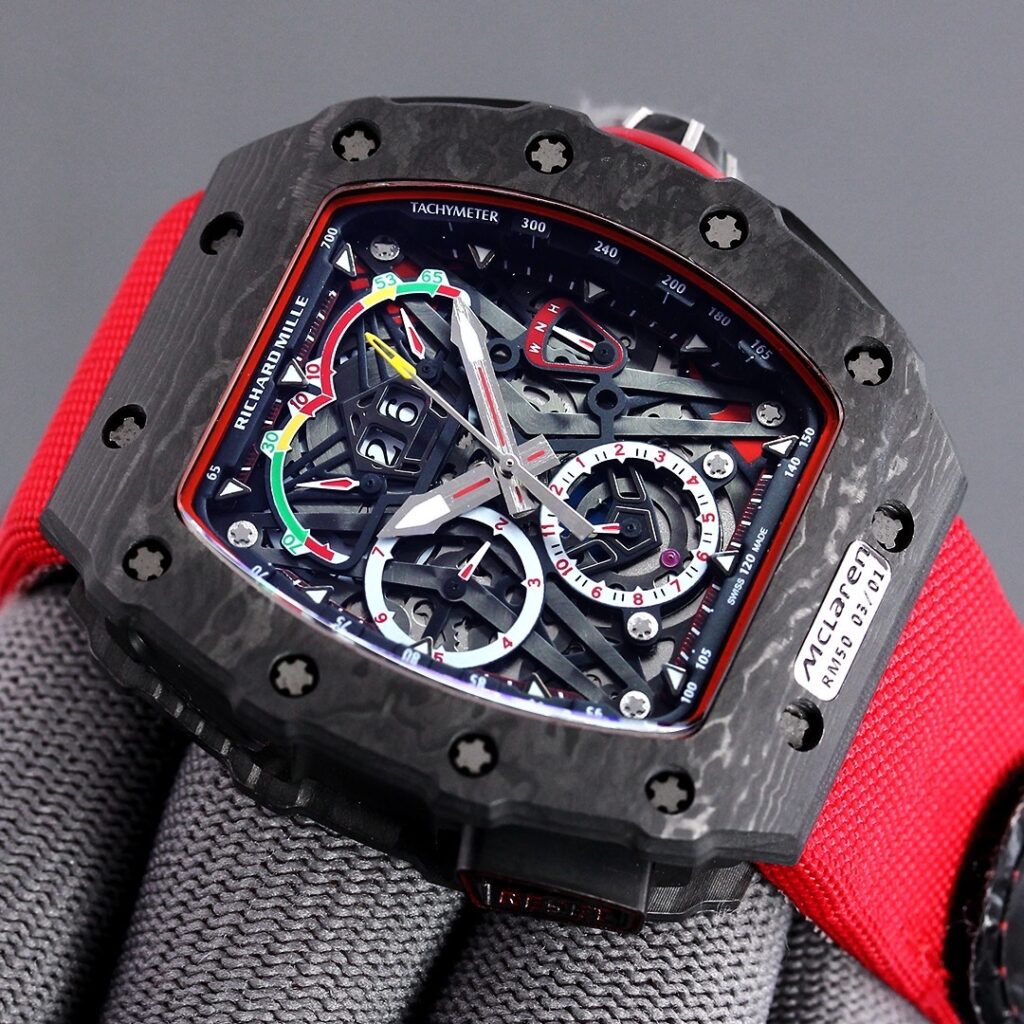 ĐỒNG HỒ RICHARD MILLE REP 11 RM 50-03 MCLAREN DÂY VẢI ĐỎ