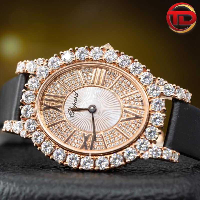 ĐỒNG HỒ CHOPARD L'HEURE DU DIAMANT CHẾ TÁC VÀNG KHỐI 10K KIM CƯƠNG MOISSANITE