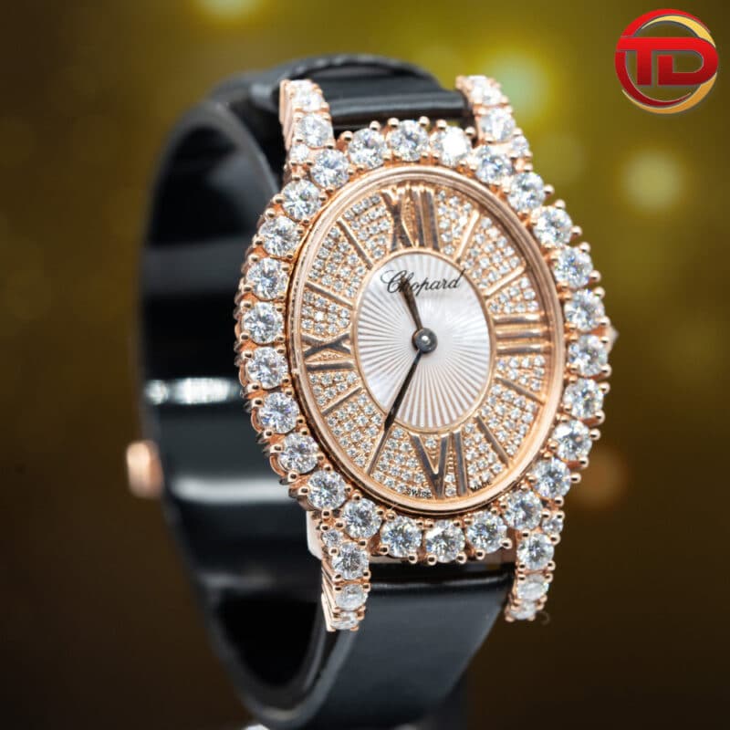 ĐỒNG HỒ CHOPARD L'HEURE DU DIAMANT CHẾ TÁC VÀNG KHỐI 10K KIM CƯƠNG MOISSANITE