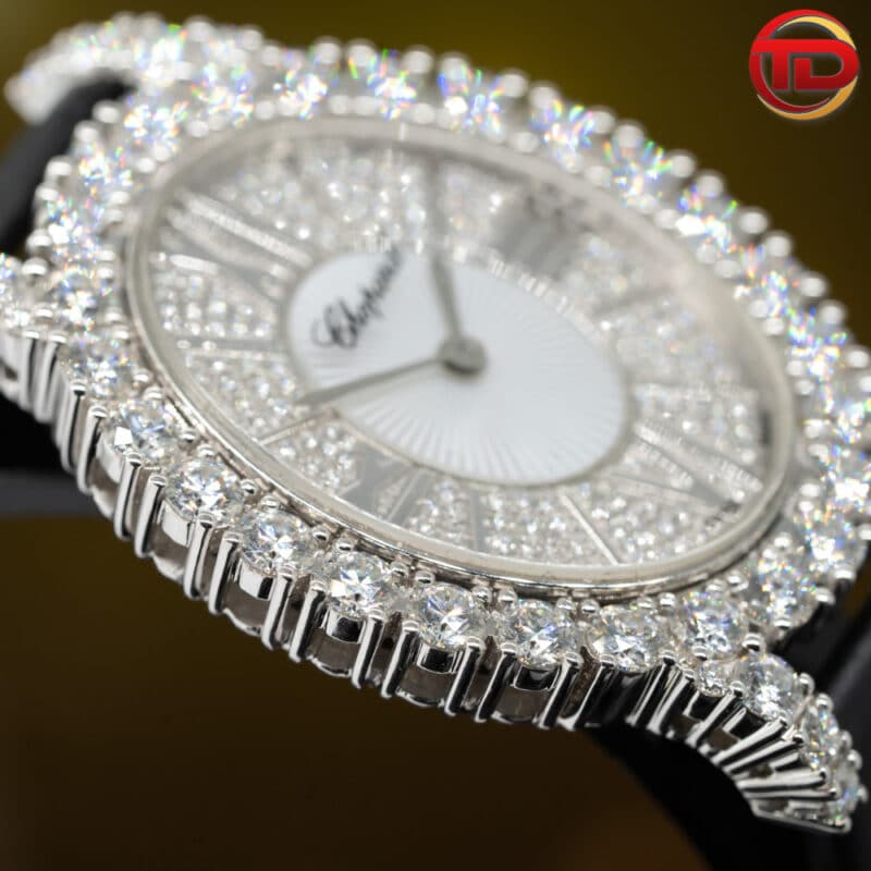 ĐỒNG HỒ CHOPARD L'HEURE DU DIAMANT CHẾ TÁC VÀNG TRẮNG 10K KIM CƯƠNG MOISSANITE