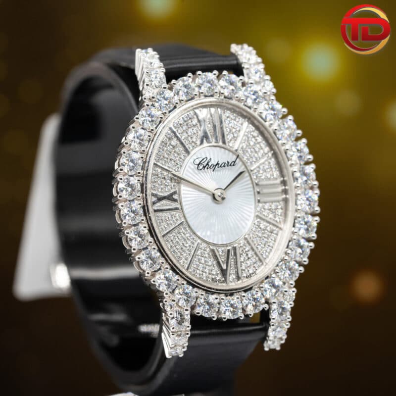 ĐỒNG HỒ CHOPARD L'HEURE DU DIAMANT CHẾ TÁC VÀNG TRẮNG 10K KIM CƯƠNG MOISSANITE