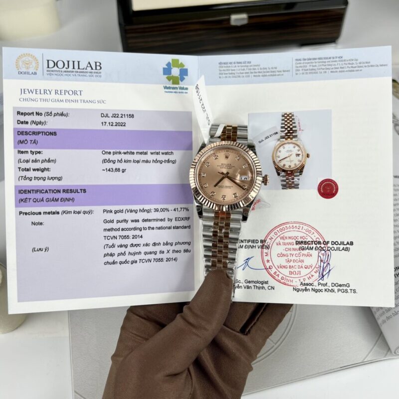ĐỒNG HỒ ĐÔI ROLEX DATEJUST BỌC VÀNG 18K MẶT SỐ HỒNG SUNBURT 31-41MM