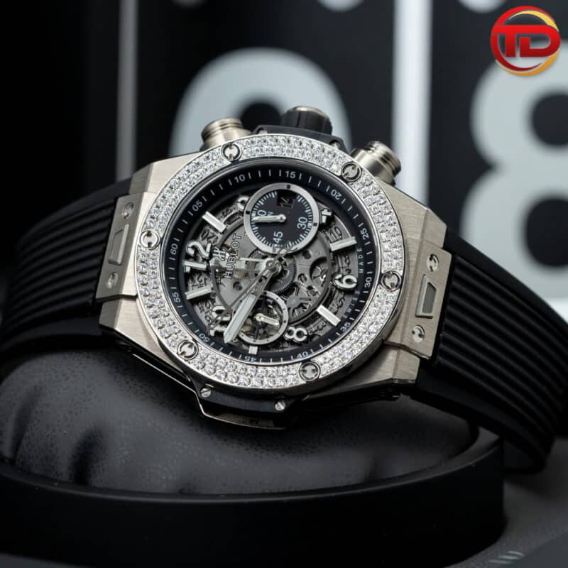 ĐỒNG HỒ HUBLOT BIG BANG UNICO REP 11 NIỀNG KIM CƯƠNG MOISSANITE 45MM