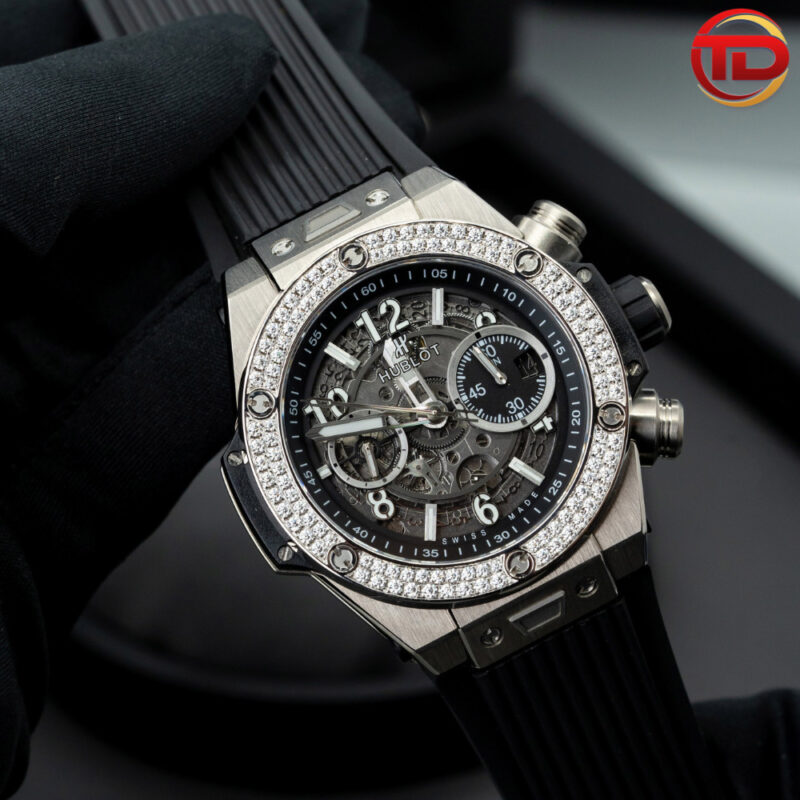 ĐỒNG HỒ HUBLOT BIG BANG UNICO REP 11 NIỀNG KIM CƯƠNG MOISSANITE 45MM