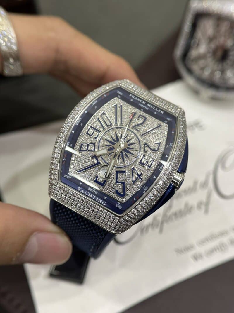 ĐỒNG HỒ FRANCK MULLER VANGUARD V45 YACHTING REPLICA 1:1 ĐÍNH ĐÁ