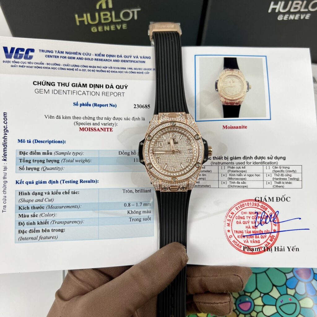 HUBLOT BIGBANG ONE CLICK VÀNG HỒNG ĐỘ FULL KIM CƯƠNG MOISSANITE SIÊU CẤP