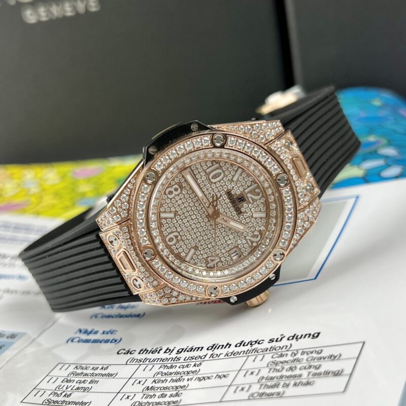 HUBLOT BIGBANG ONE CLICK VÀNG HỒNG ĐỘ FULL KIM CƯƠNG MOISSANITE SIÊU CẤP