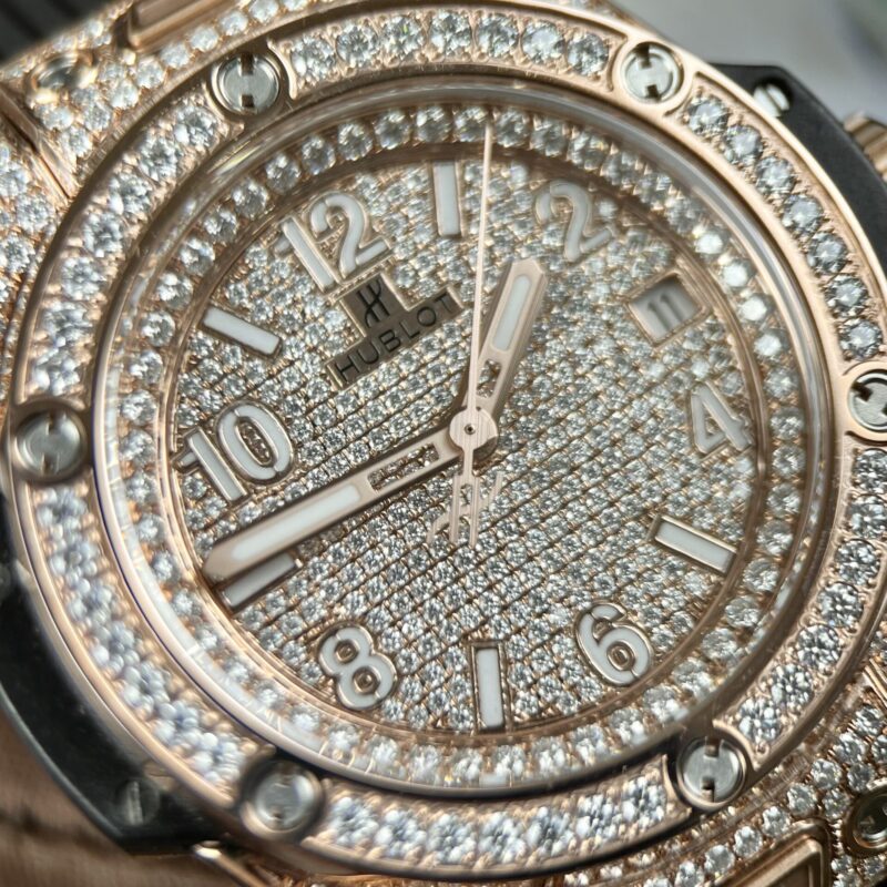 HUBLOT BIGBANG ONE CLICK VÀNG HỒNG ĐỘ FULL KIM CƯƠNG MOISSANITE SIÊU CẤP