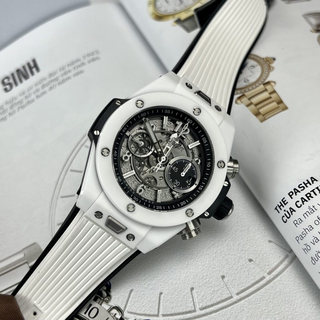 ĐỒNG HỒ HUBLOT BIG BANG UNICO REP 11 VỎ GỐM CERAMIC TRẮNG