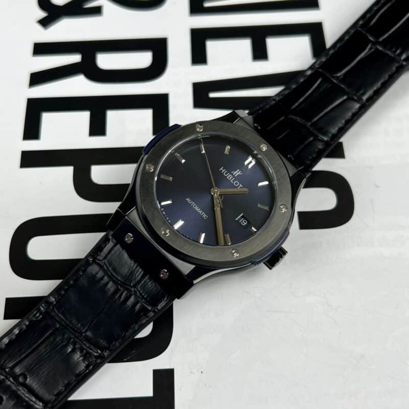 ĐỒNG HỒ HUBLOT CLASSIC FUSION MẶT XANH VỎ CERAMIC REP 1:1 GS FACTORY
