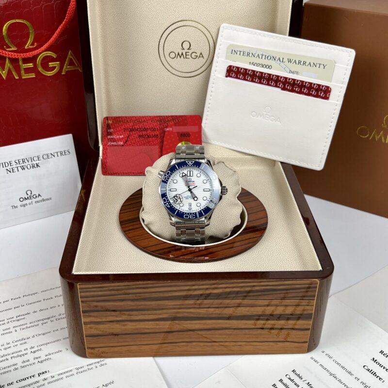 ĐỒNG HỒ NAM OMEGA SEAMATER DIVER 300M MẶT SỐ TRẮNG REPLICA CAO CẤP
