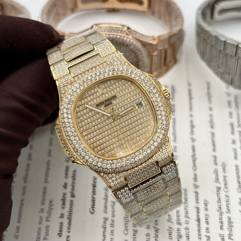 ĐỒNG HỒ PATEK PHILIPPE NAUTILUS 5719 ĐÍNH FULL ĐÁ REPLICA 11 MS FACTORY