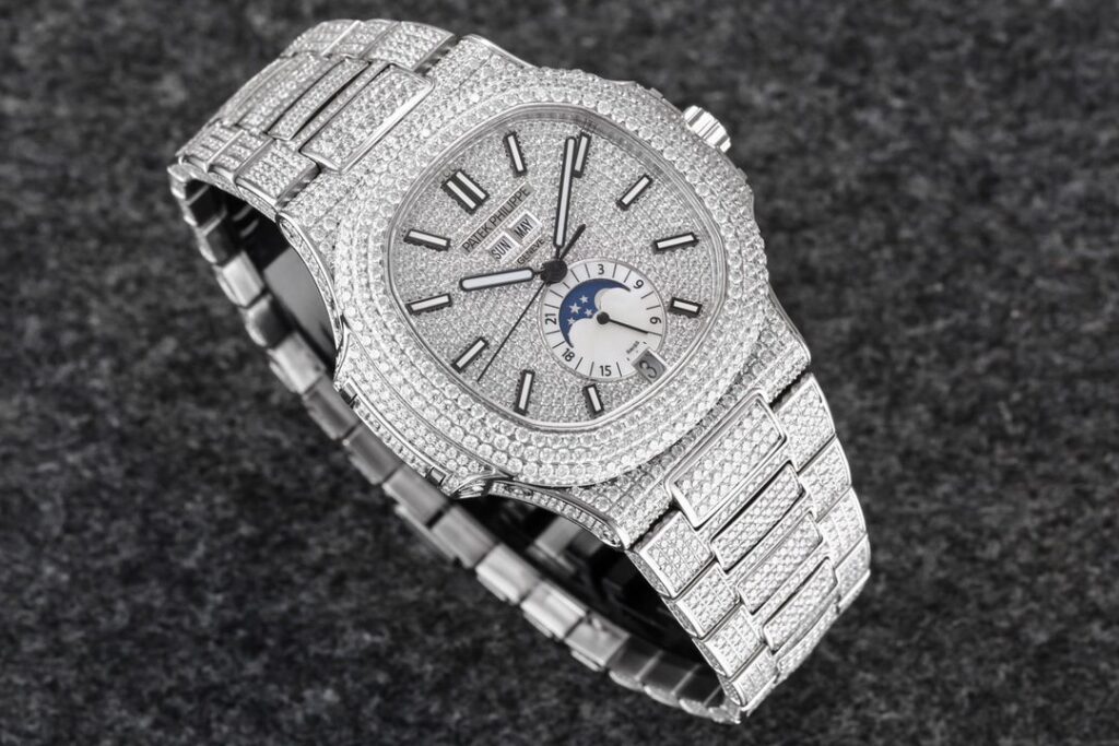 ĐỒNG HỒ PATEK PHILIPPE NAUTILUS 5726/1A-014 REPLCIA 1:1 FULL ĐÁ R8 FACTORY