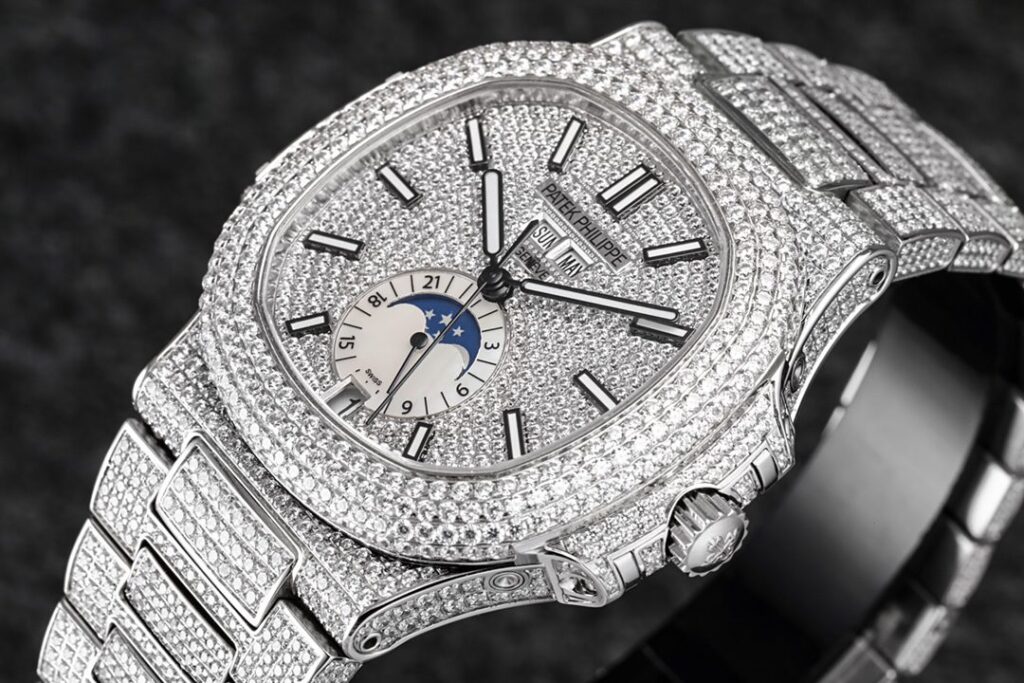 ĐỒNG HỒ PATEK PHILIPPE NAUTILUS 5726/1A-014 REPLCIA 1:1 FULL ĐÁ R8 FACTORY