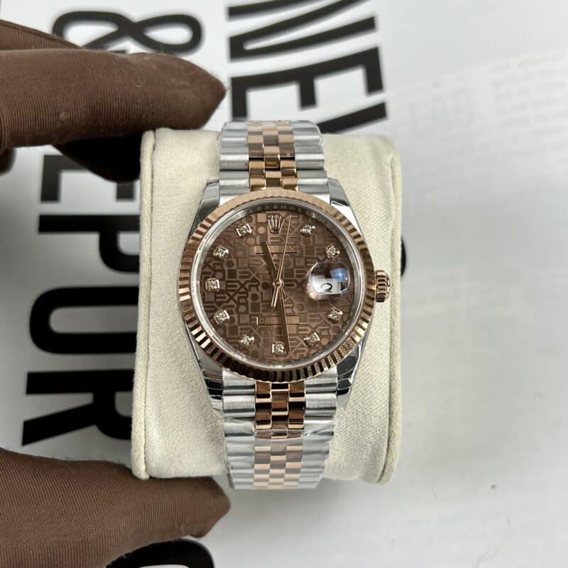 ĐỒNG HỒ ROLEX DATEJUST REP 1:1 MÀU CHOCOLATE MẶT SỐ VI TÍNH EW FACTORY