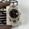 ĐỒNG HỒ ROLEX DATEJUST REP 1:1 MẶT SỐ ĐEN NIỀNG ĐÁ EW FACTORY