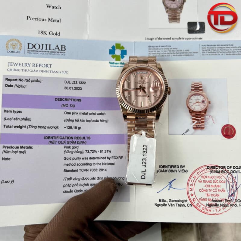 ĐỒNG HỒ ROLEX DAY-DATE 40 228235 REP 11 BỌC VÀNG EVEROSE 40MM