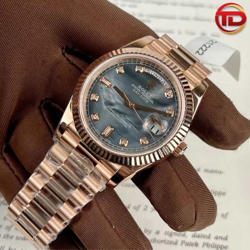ĐỒNG HỒ ROLEX DAY-DATE REP 11 BỌC VÀNG 18K MẶT XÀ CỪ XANH NGỌC
