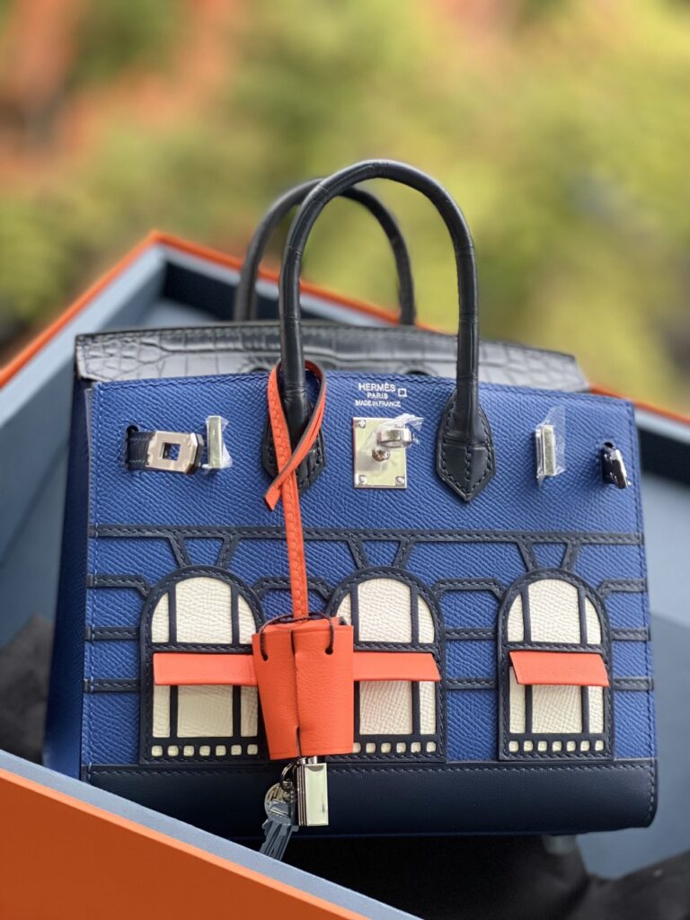 TÚI HM HERMES SAC FAUBOURG BIRKIN 20 BLUE MARINE MATTE ALLIGATOR KHÂU TAY REPLICA LIMITED