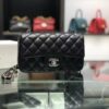 TÚI XÁCH CHANEL CLASSIC FLAP BAG 20 CAVIAR DA ĐEN KIM LOẠI BẠC HÀNG SIÊU CẤP LIKE AUTH