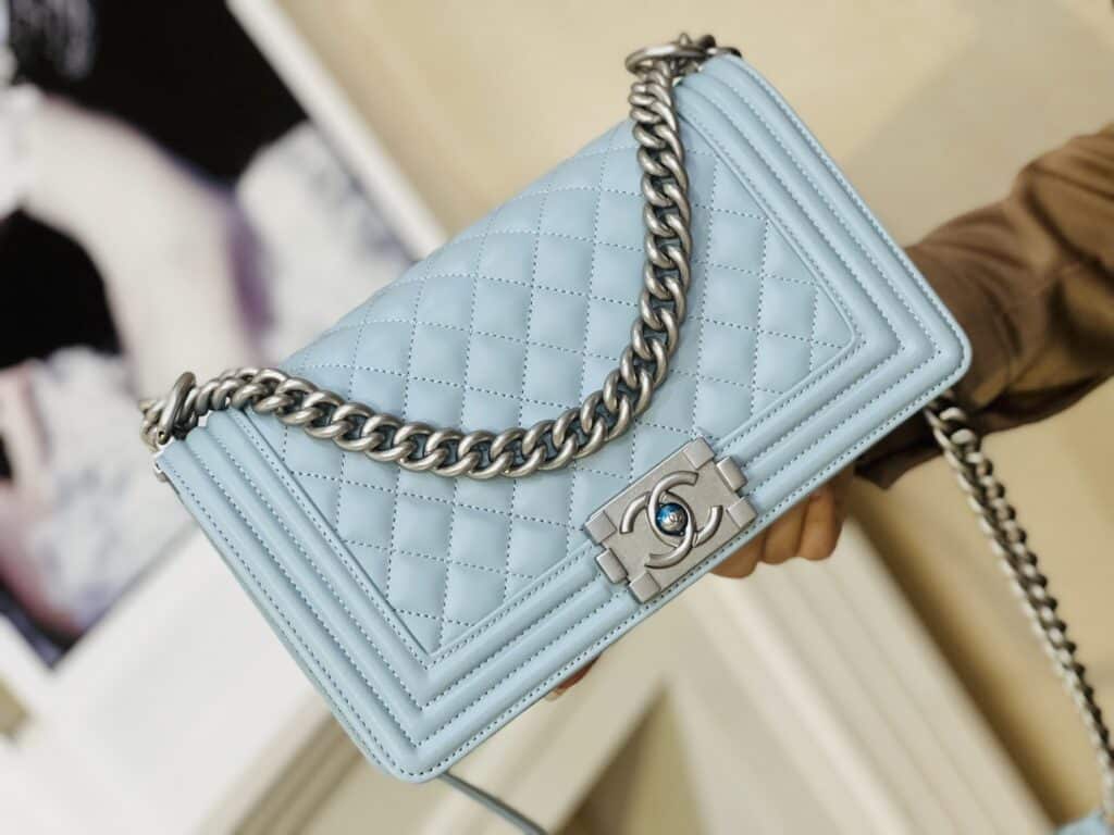 TÚI XÁCH CHANEL SAC BOY DA THẬT KHÂU TAY SIÊU CẤP LIKE AUTH MÀU XANH NGỌC