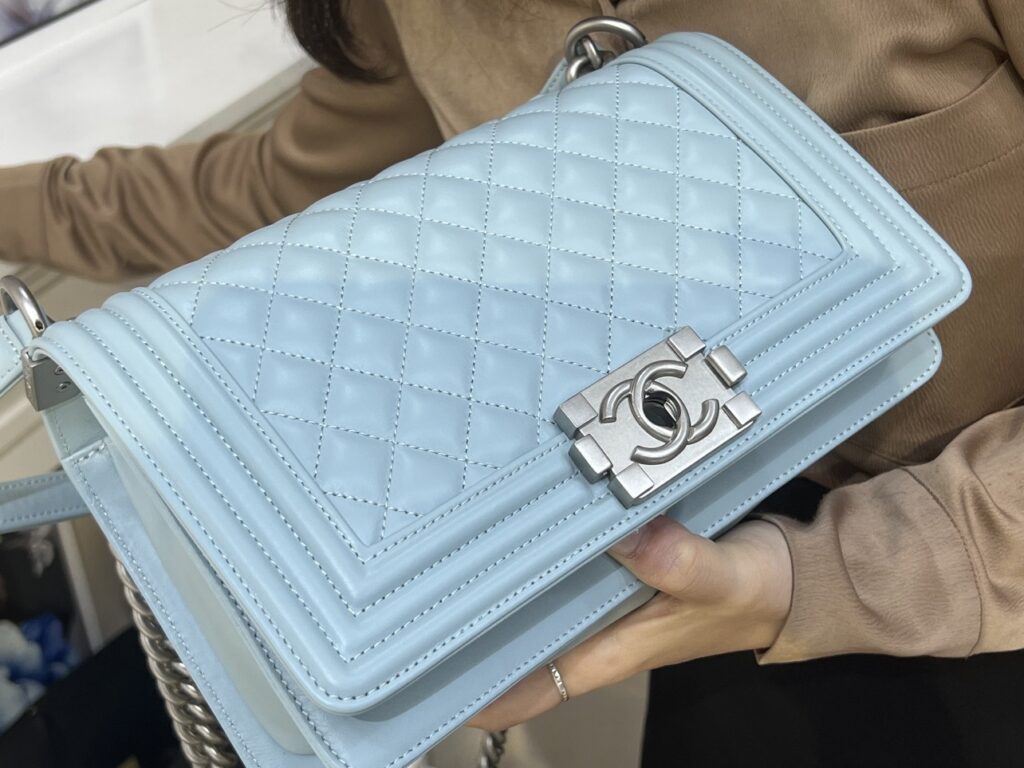 TÚI XÁCH CHANEL SAC BOY DA THẬT KHÂU TAY SIÊU CẤP LIKE AUTH MÀU XANH NGỌC
