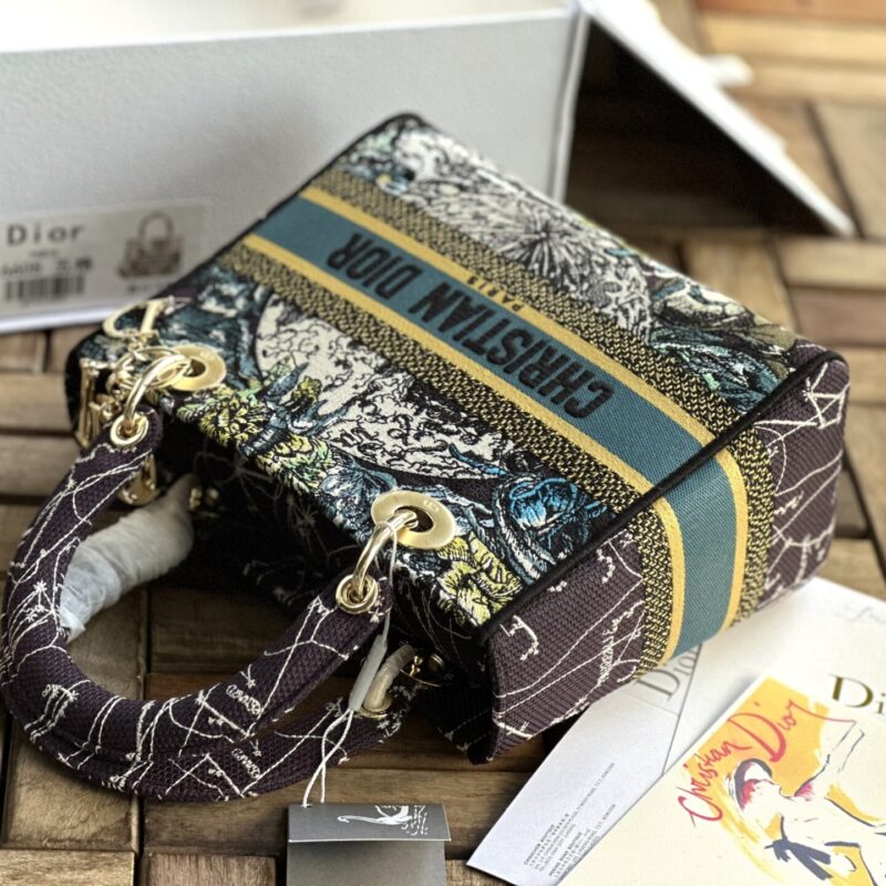 TÚI XÁCH NỮ DIOR LADY SMALL SIZE SIÊU CẤP HỌA TIẾT THÊU TAY FULLBOX HỌA TIẾT RỪNG XANH