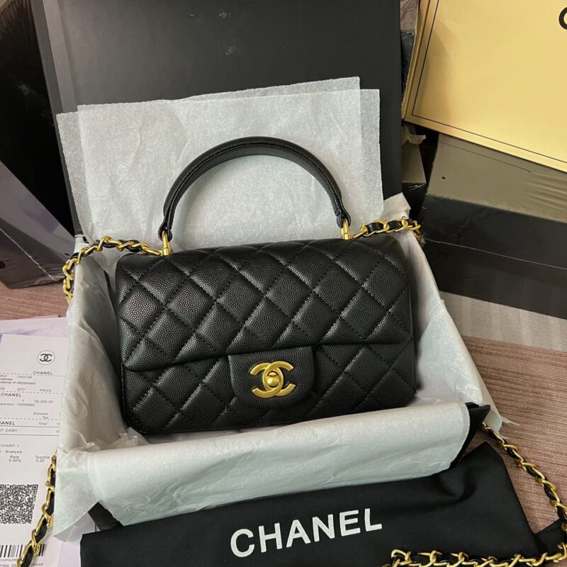 TÚI XÁCH NỮ CHANEL TOP HANDLE MINI FLAP BAG C20 CAO CẤP FORM CỨNG CÁP