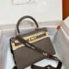 TÚI XÁCH TAY NỮ HM HERMES KELLY DA ĐÀ ĐIỂU SIÊU CẤP MÀU GHI XÁM FULLBOX