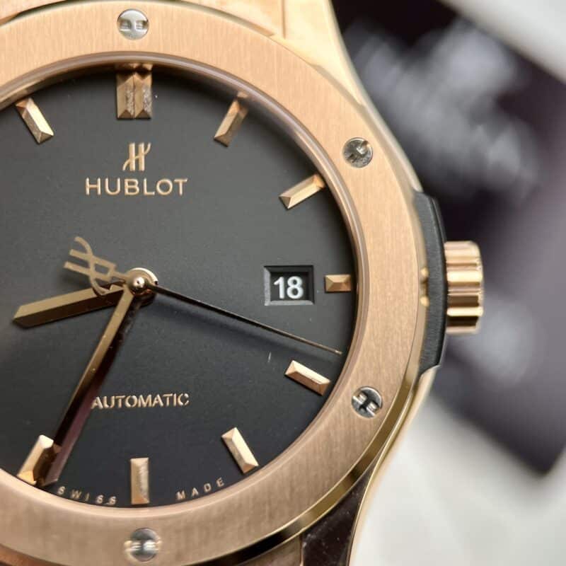 ĐỒNG HỒ HUBLOT CLASSIC FUSION MẶT ĐEN KING GOLD REP 1:1 JJF 2023