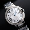 ĐỒNG HỒ NỮ CARTIER BALLON BLEU NIỀNG KIM CƯƠNG TỰ NHIÊN HAI HÀNG 33MM