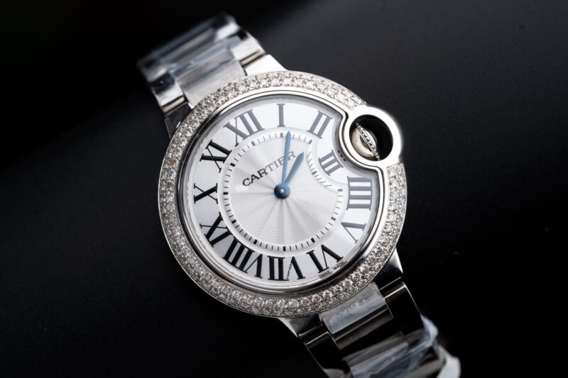 ĐỒNG HỒ NỮ CARTIER BALLON BLEU NIỀNG KIM CƯƠNG TỰ NHIÊN HAI HÀNG 33MM