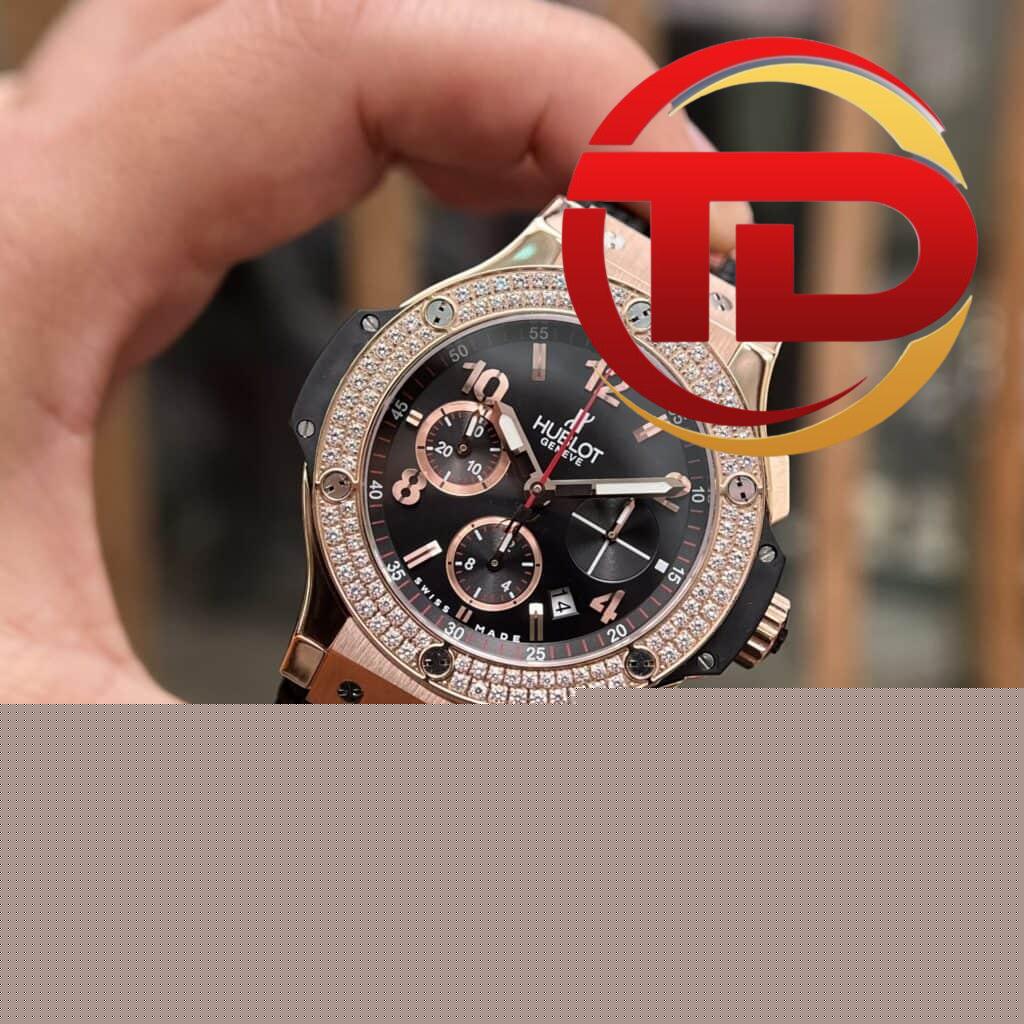 ĐỒNG HỒ HUBLOT BIG BANG GOLD PAVÉ ĐÍNH ĐÁ FAKE 1:1 HB FACTORY