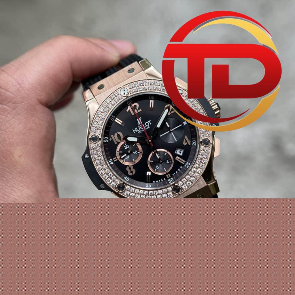 ĐỒNG HỒ HUBLOT BIG BANG GOLD PAVÉ ĐÍNH ĐÁ FAKE 1:1 HB FACTORY