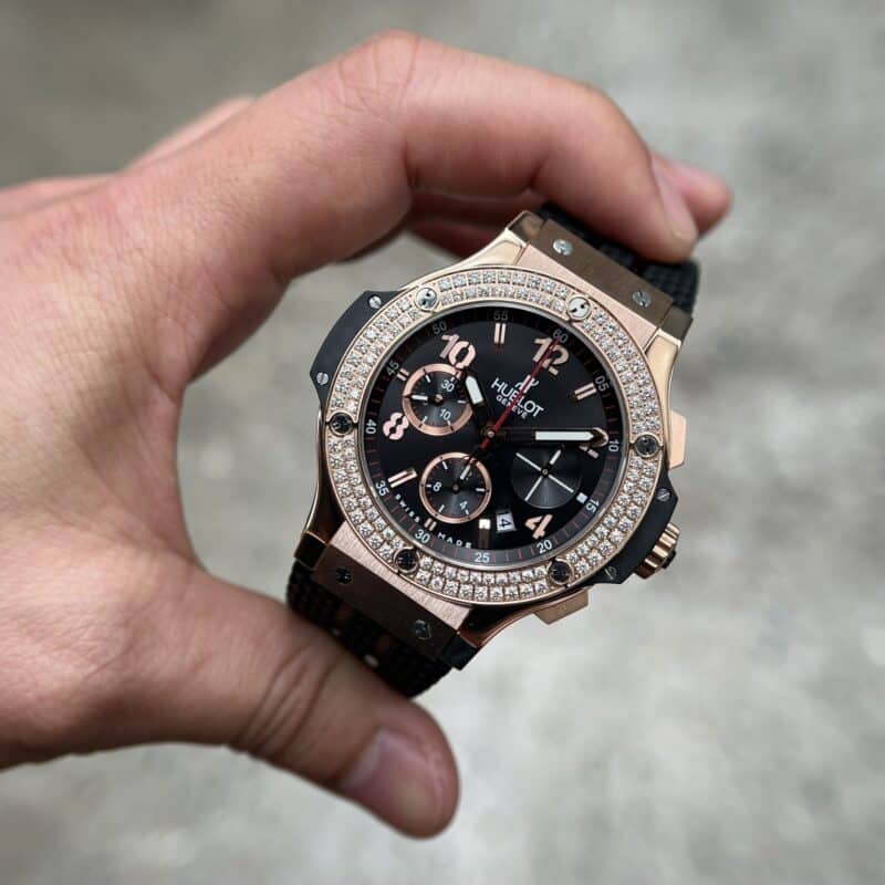 ĐỒNG HỒ HUBLOT BIG BANG GOLD PAVÉ ĐÍNH ĐÁ FAKE 1:1 HB FACTORY