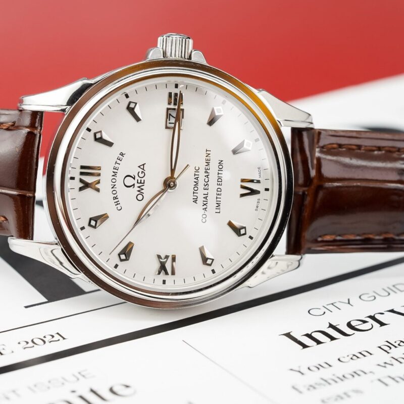 ĐỒNG HỒ OMEGA DE VILLE CO-AXIAL CHRONOMETER MÀU TRẮNG FAKE 1:1 MÁY NHẬT