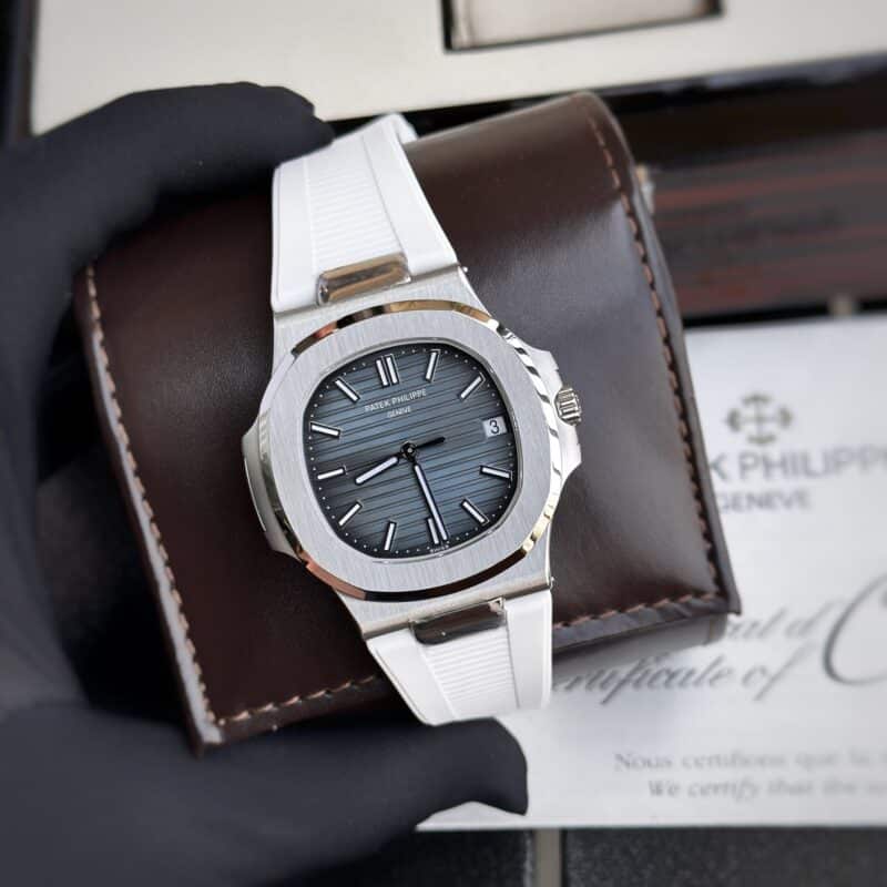 ĐỒNG HỒ PATEK PHILIPPE NAUTILUS 5711 DÂY CAO SU TRẮNG REP 1:1 3K FACTORY