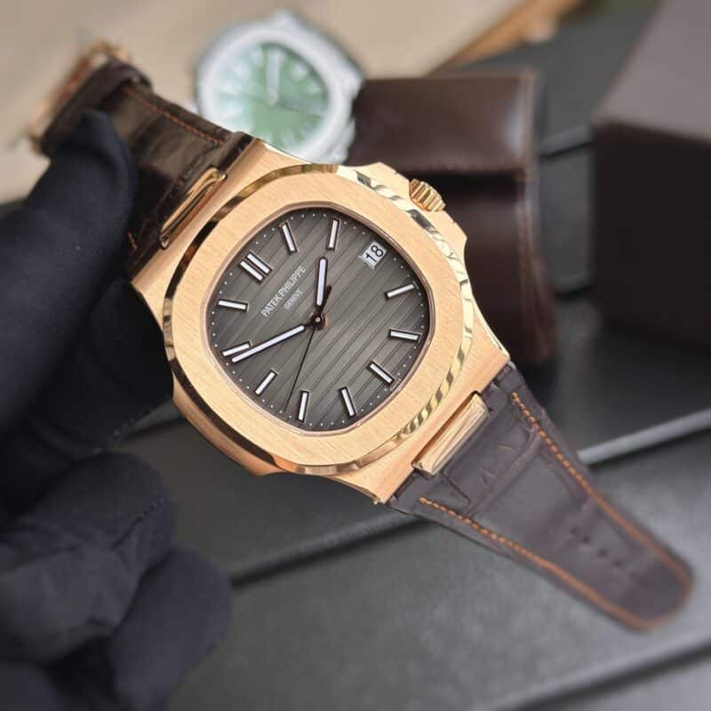 ĐỒNG HỒ PATEK PHILIPPE NAUTILUS 5711 MẶT XÁM DÂY DA REP 1:1 3K FACTORY