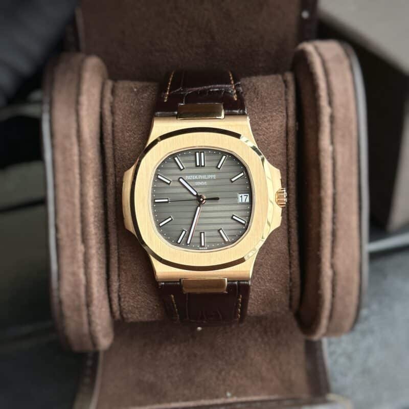 ĐỒNG HỒ PATEK PHILIPPE NAUTILUS 5711 MẶT XÁM DÂY DA REP 1:1 3K FACTORY