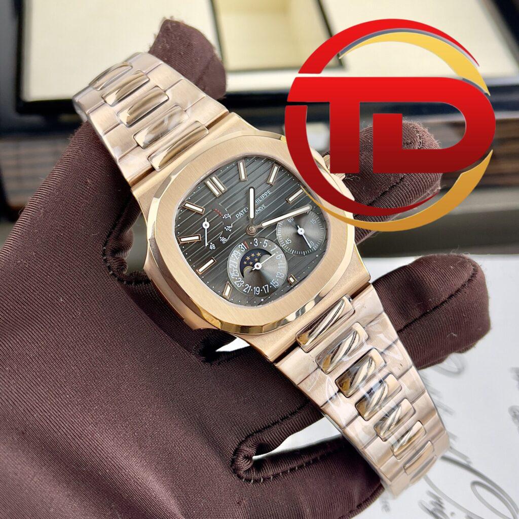 PATEK PHILIPPE NAUTILUS 5712 MẶT SỐ XÁM VÀNG HỒNG FAKE SIÊU CẤP GR FACTORY