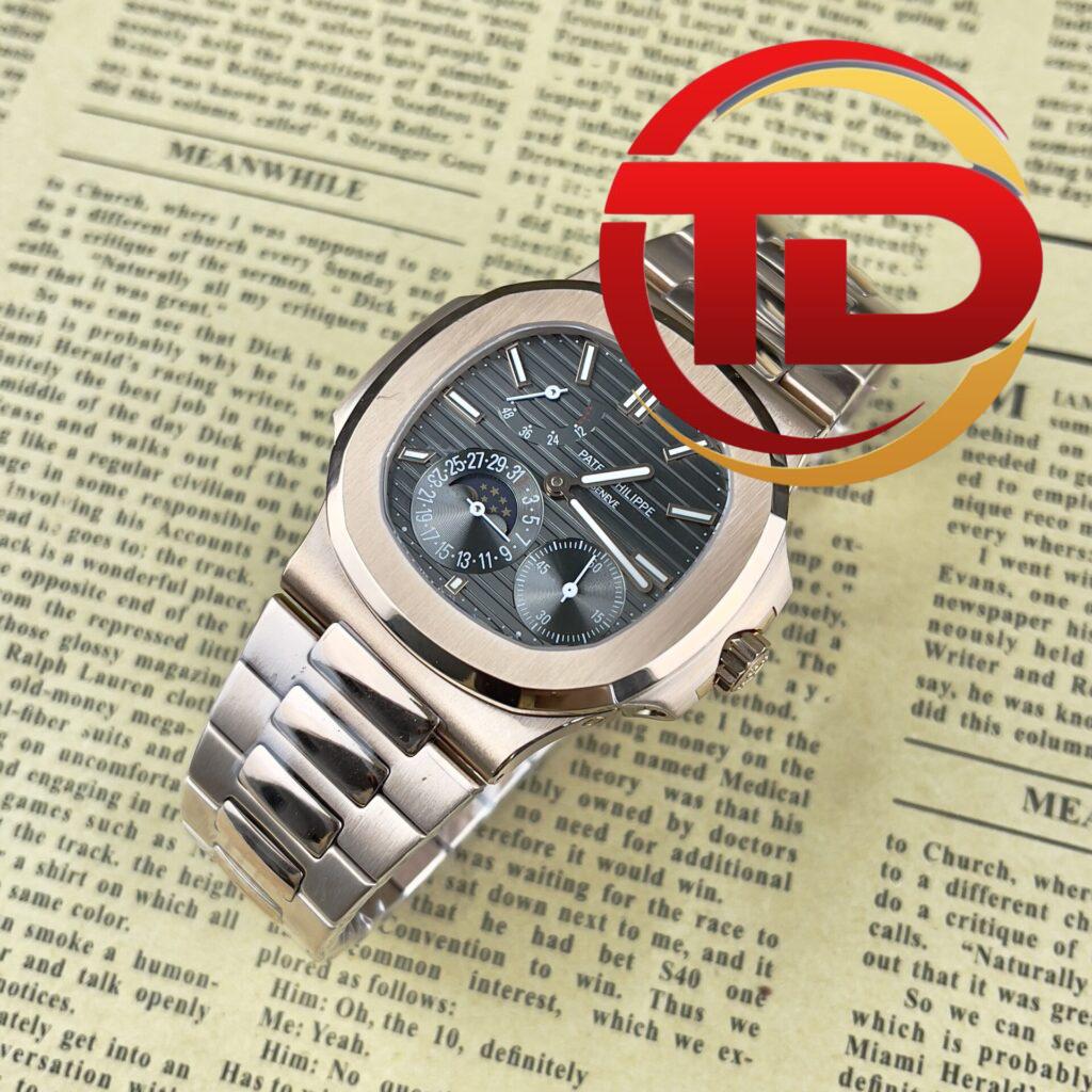 PATEK PHILIPPE NAUTILUS 5712 MẶT SỐ XÁM VÀNG HỒNG FAKE SIÊU CẤP GR FACTORY